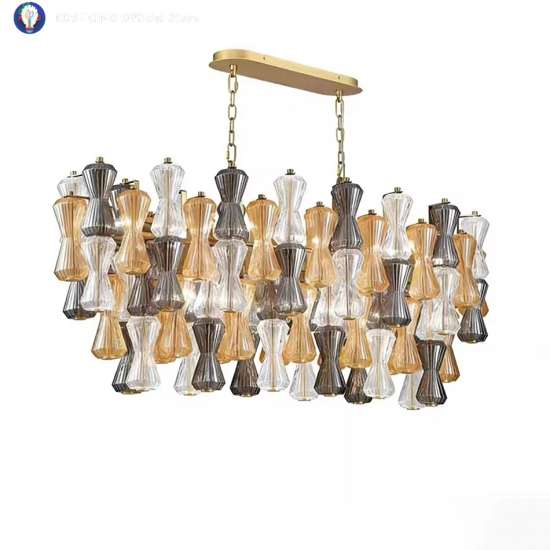 2026 New Design Modern Textured Glass Pendent Lights Classical Home-Applicants LED Dimmable Lamp Above Dining Room