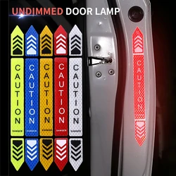 4Pcs/Set CarDoor Reflective Stickers Night Safety Warning Mark High Reflective CAUTION Tape Auto Exterior Decoration Sticker