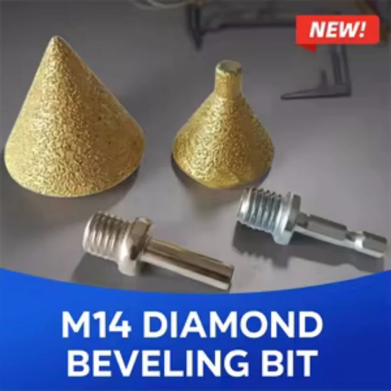 M14 Thread Diamond Beveling Chamfer Bit 38/50mm Cone Expanding Grinding Wheel for Ceramic Tile Stone Beveling Finishing