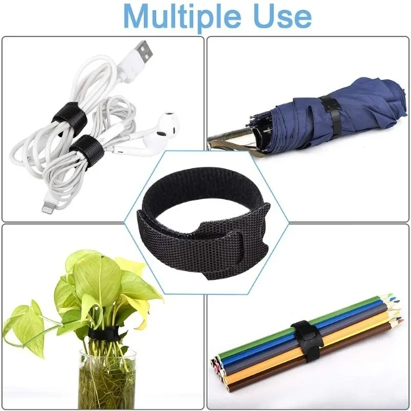 150Pcs T-Shaped Green Magic Tape Cable Straps, Reusable Hook and Loop Organizer, Fastening Ties for Wire Cord Management