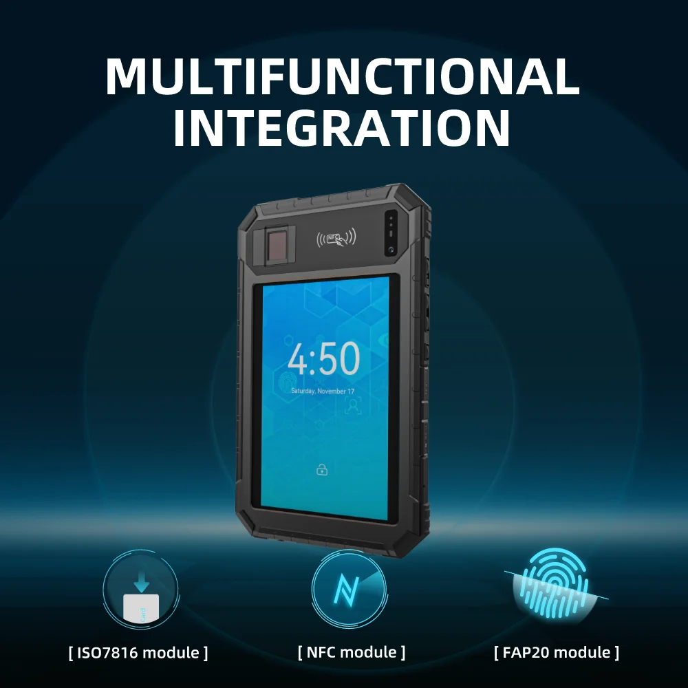 B81 FAP20 New Wi-Fi Biometric Terminal Face Recognition NFC Reader Time Attendance Rugged Android Tablet Octa Core MTK 8GB/128GB