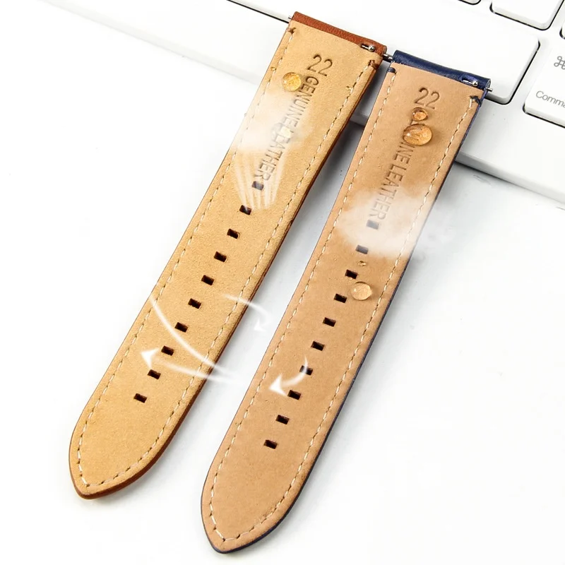 Sostituzione cinturino orologio in pelle di vitello morbida e traspirante a sgancio rapido da 22 mm 24 mm per accessori universali per cinturini impermeabili
