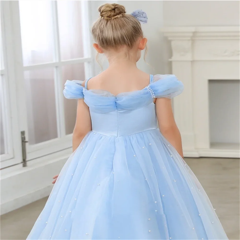 Customized Princess Flower Girl Dresses Birthday Spaghetti Strap Wedding  Shoulder Dresses Wedding First Communion