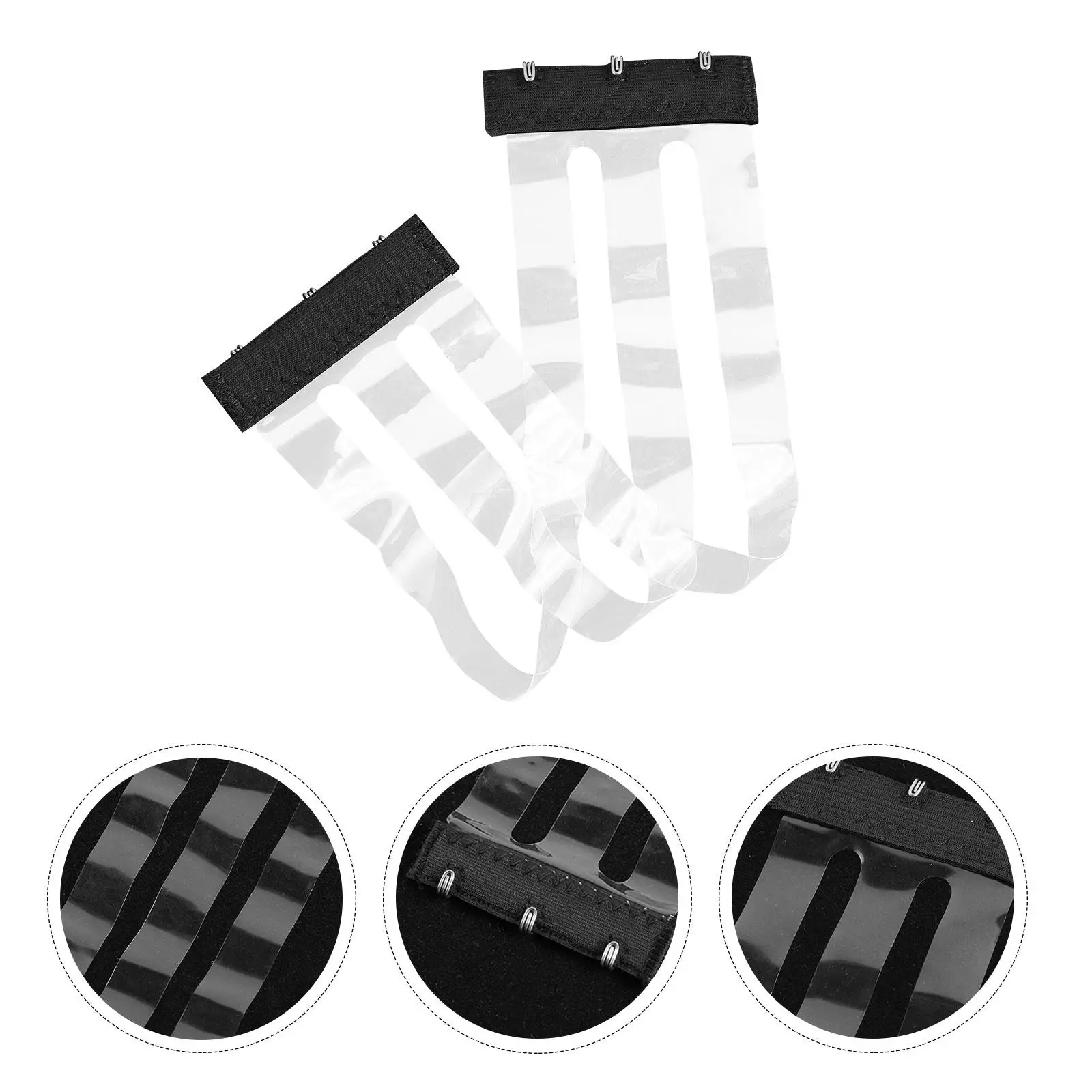 1 Pcs Black Transparent Stretch Bra Extender 3 Hook Elastic Polyester Invisible Bras Women Underwear Accessories Strong Hooks