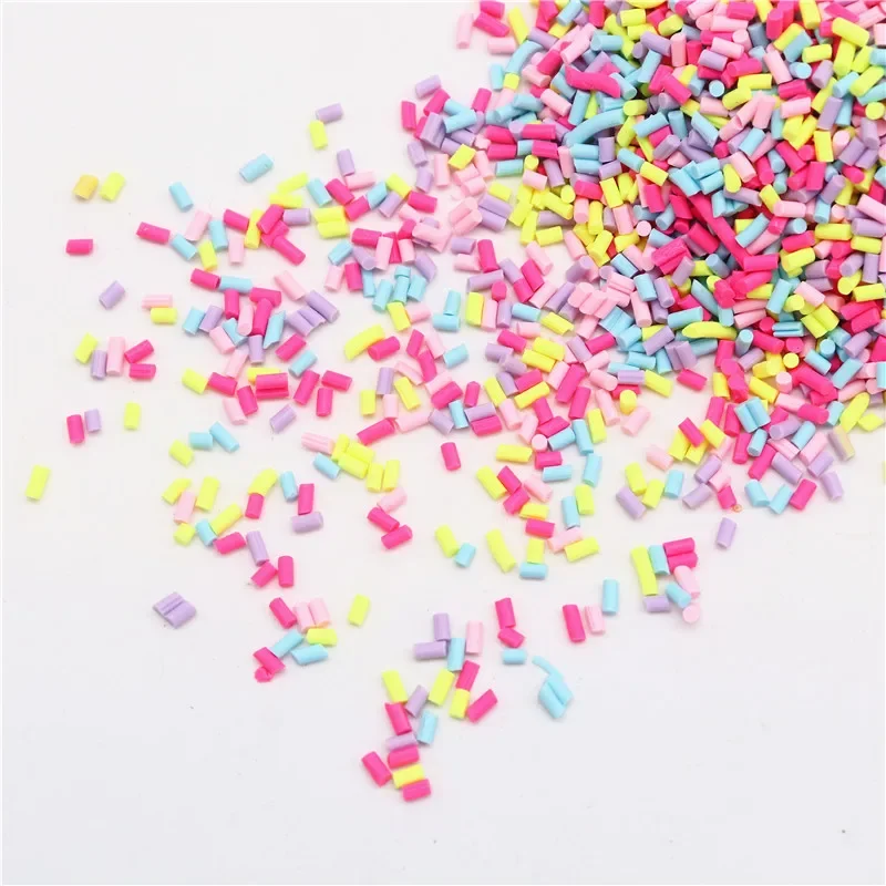 Colourful Mix Cylindrical Polymer Clay Slices Sprinkles for Slime Filling Clay DIY Crystal Crafts Tiny plastic klei Accessory
