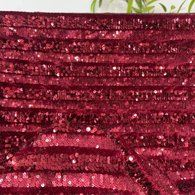 10 Colors Elastic Mesh Striped Sequin Shinny Material Embroidered Lace Fabric Bridal Evening Dress Material Costume Decor Trim