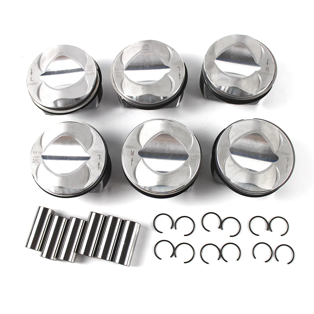 Engine Pistons & Rings Set Φ84.5mm STD 06E107065CF 06E107066CF For Audi A6 A7 A8 2.8 FSI V6 BDX CCDA CCEA