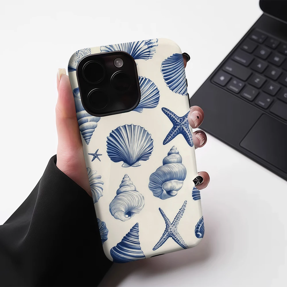 كريم البحرية شل آيفون 17 يجب أن يكون لحالة الهاتف المغناطيسي آيفون 17 16 15 14 13 برو ماكس زائد حافظة صعبة واحدة مزدوجة الطبقة