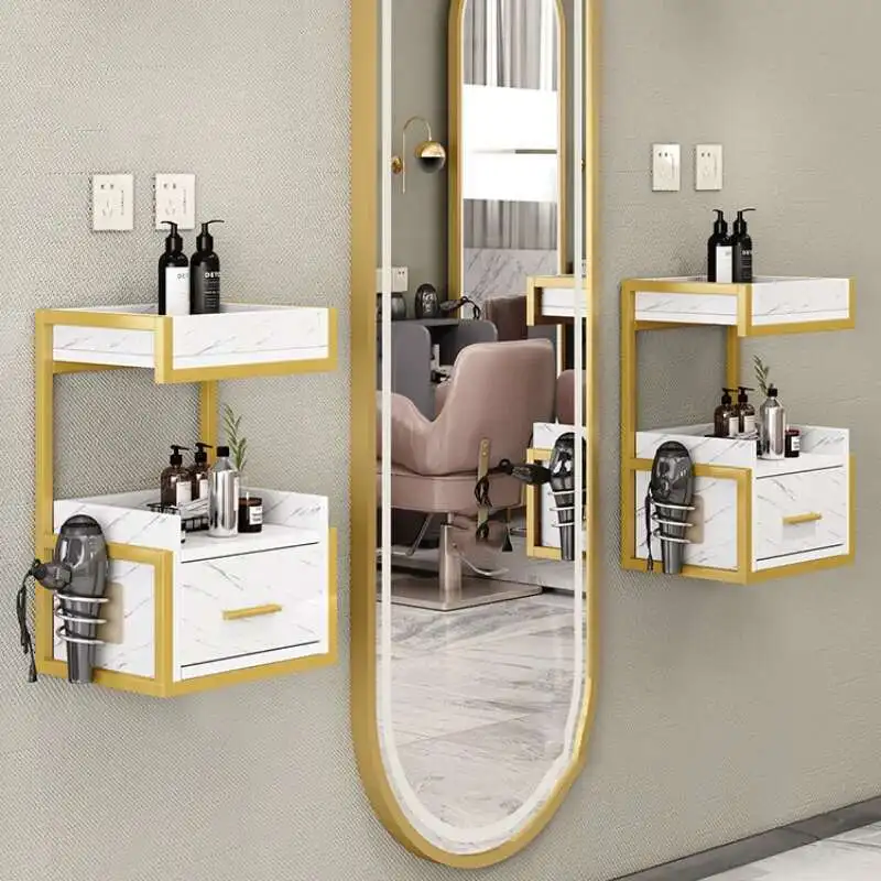 

Modern Wall-mounted Salon Trolleys Hair Salon Tool Trolley Barber Shop Tool Cabinet Salon Wall Storage Hair Cutting Cabinet Z