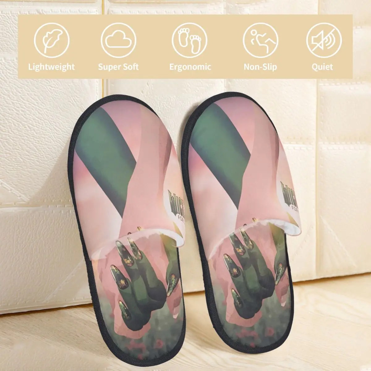 

Winter Slippers Wicked For Good Merch Household Fur Slides Slippers Bedroom Cozy Non-slip Slides