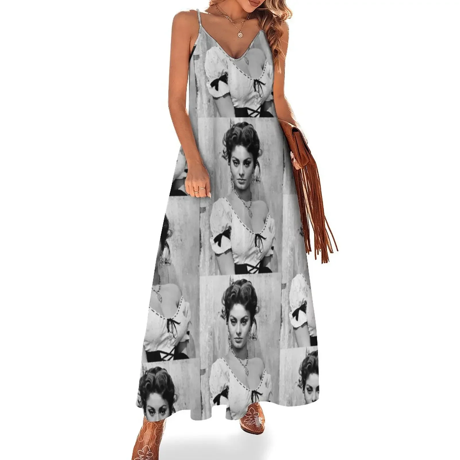 

SOPHIA LOREN Sleeveless Dress prom clothes women's summer jumpsuit