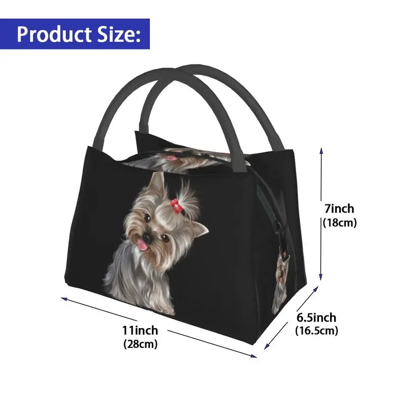 Yorkshire Terrier Insulated Lunch Bags for Outdoor Picnic Cute Yorkie Dog Resuable Thermal Cooler Bento Box Women