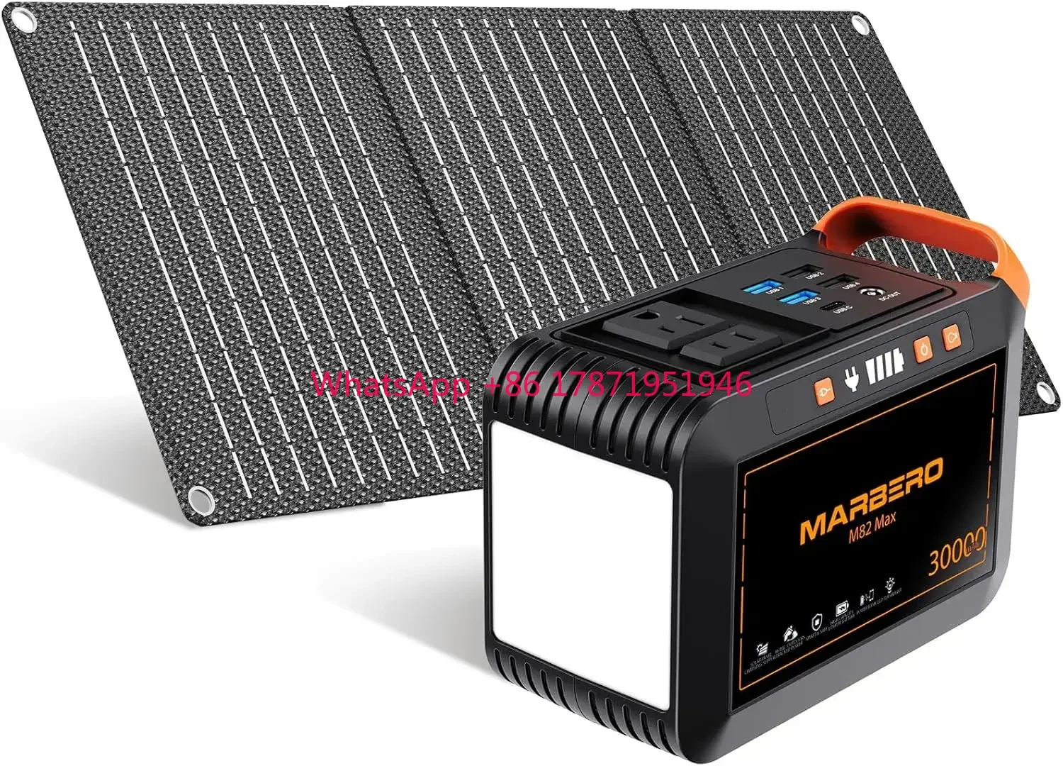 111Wh Solar Generator with Solar Panel Included Portable Power Station 120W with Foldable Solar Panel 30W Set