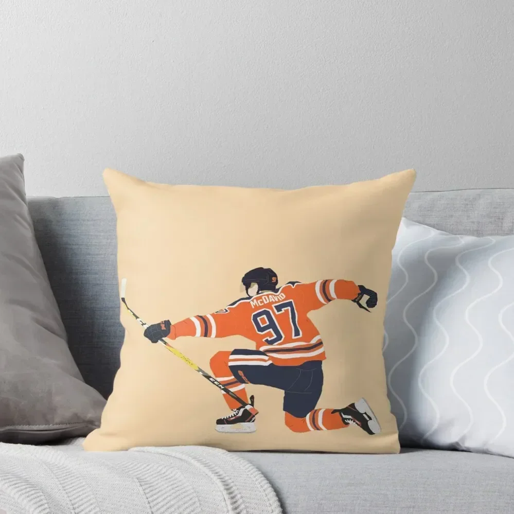 

connor mcdavid goal celly digital drawing Throw Pillow luxury decor Sofa Cushion Cover Decorative Sofa Cushions pillow