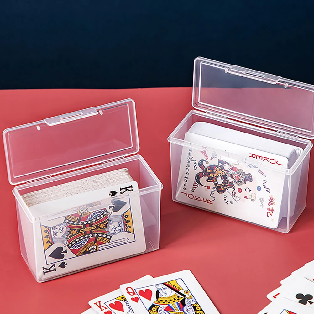 2pcs Playing Card Transparent Plastic Storage Box Game Card ID Card Containers Business Clear Card Storage