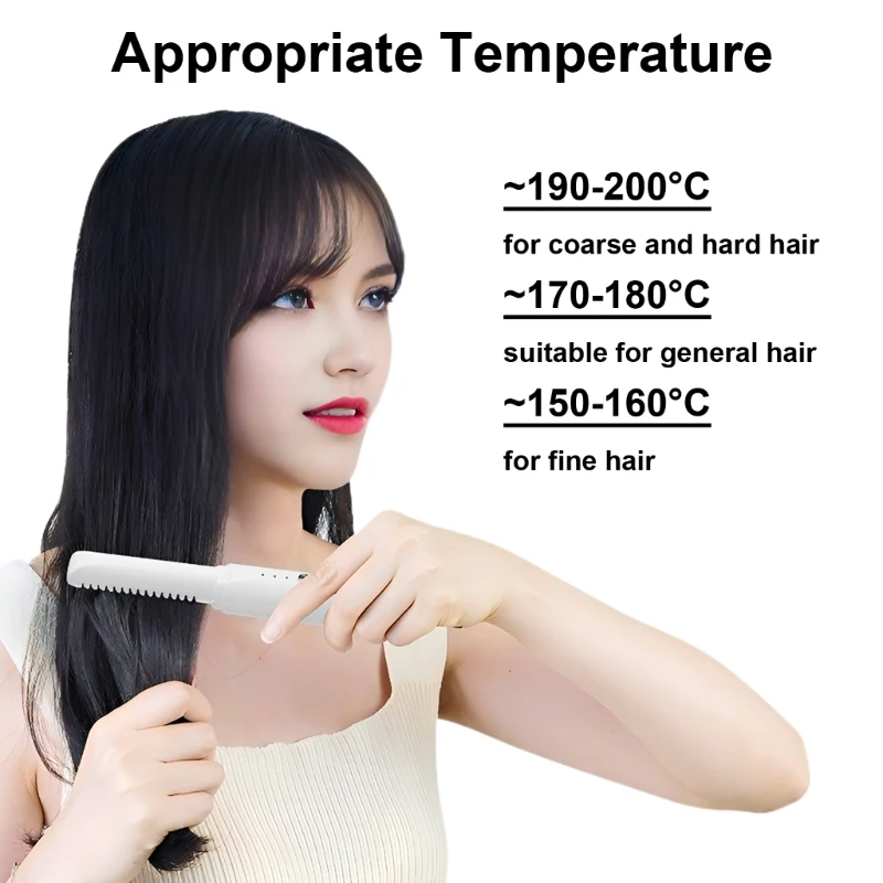 무선 머리 직선기 브러시, 머리 직선기 빗 여행/가정/야외 선물용 미니 휴대용 직선 빗