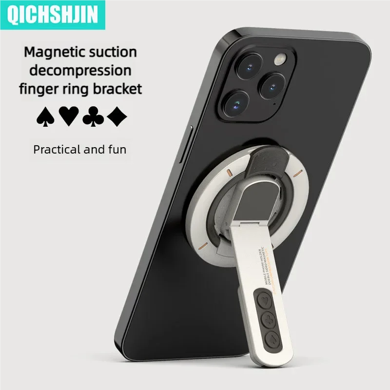 Double Sided Magnetic Decompression Phone Holder Grip Tok 360 Rotation Multi Angle Adjustable For Magsafe Cellphone Grip Bracket