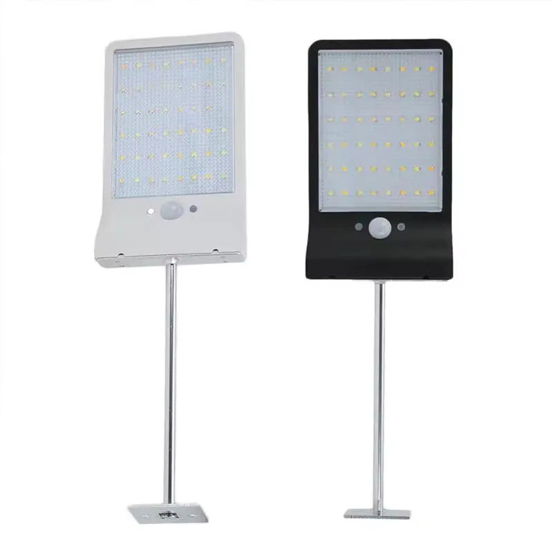

Nice 48leds Solar Street Wall Lights 450LM 3.5W Led Solar Motion PIR Sensor DIM Lights Aluminum With Pole Remote For Garden Gara