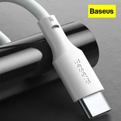 Baseus USB To Type-C5A Data Cable 2PCS for Android Xiaomi 8 P30 P20 Phone 40W High Power White 1.5 Meter Fast Charging Wire