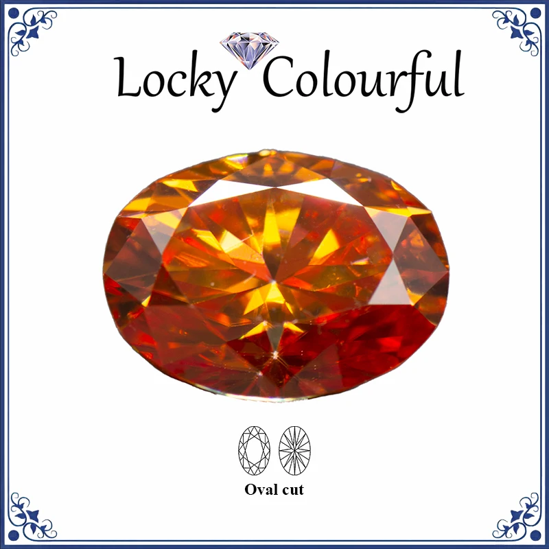 Moissanite Oval Cut Orange Color VVS1 with GRA Certificate for Charms Beads DIY Jewelry Making Pendant Bracelet Main Materials