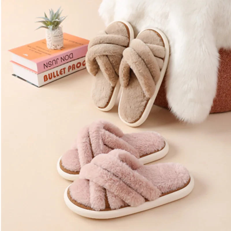 Women Slippers Comfortable House Ladies Casual Footwear Winter Indoor Shoes Soft Sandals Fluffy Comfortable Slides for Home