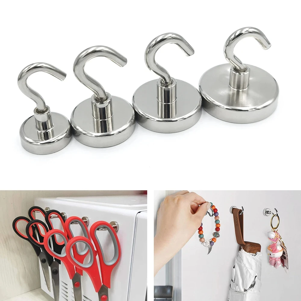 10PCS E20 Metall Starke Magnetische Haken Wand-montiert Heavy Duty Magnet Haken Schlüssel Mantel Hängen Aufhänger Hause Küche bad Lagerung – Detail 10