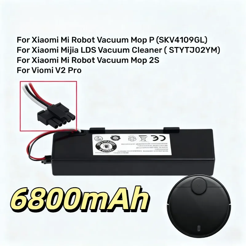 

4S1P 18650 Li-ion Sweeper Battery 14.8V 12800mAh for Xiaomi Mijia Mi Robot VacuumSweeping Mopping Robot,Reliable Power Accessory
