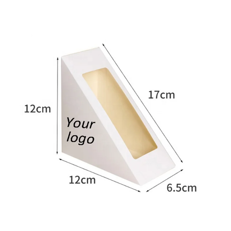 Caixa de papel triangular Kraft, Caixas sanduíche, Embalagem para ir, Recipiente para crianças, Produto personalizado