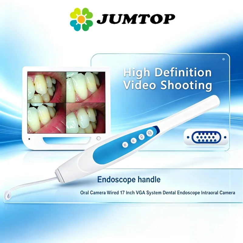 JUMTOP Dental Intraoral Camera with Arm Bracket for Dental Chair, 18 Million Pixels, 17 Inches LCD Monitor
