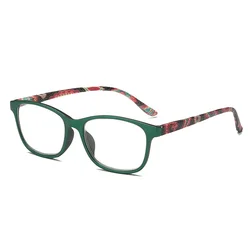 2024 Fashion Women Anti Blue Light Reading Glasses Flower Print Resin Read Eyeglasses Presbyopic Eyewear for The Old +1.0~+4.0