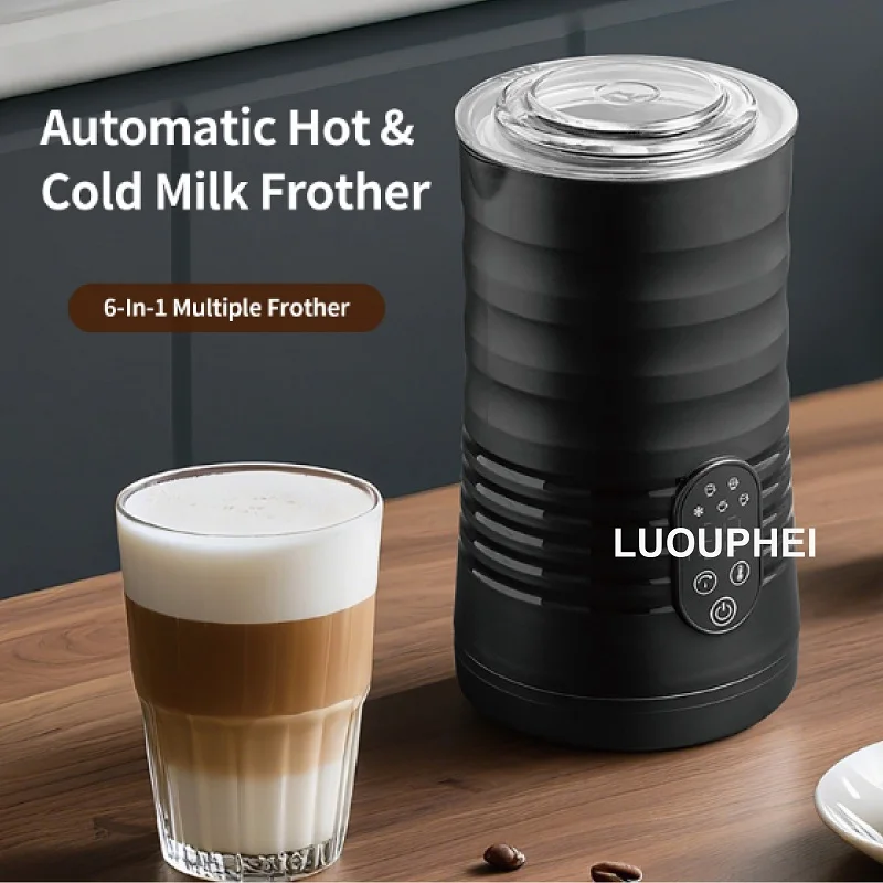 110V/220V 5-in-1 Electric Milk Beater Hot & Cold Multifunctional Milk Frother Latte Cappuccino Chocolate Auto Milk Frother Mixer