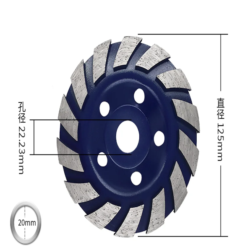 Cost Sale of Quality 125*22*4.5mm Diamond Cup Wheel Grinding Wheel for Marble/Granite/Concrete/Floor Wet Grinding