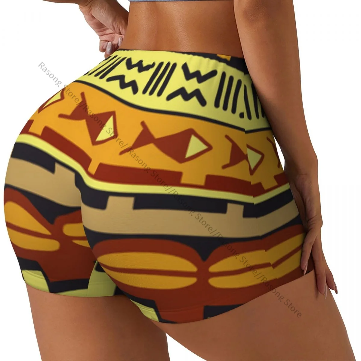 Women Yoga Shorts Ethnic African Vintage Pattern Workout Shorts Fitness quick-dry Ladies Yoga Gym Running Short Pants Sportswear