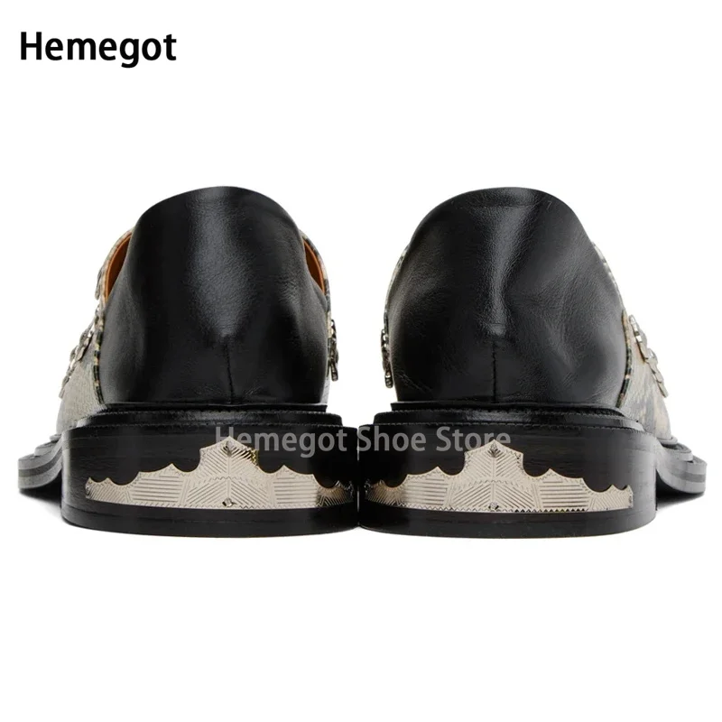 Men\'s Metal Buckle Round Toe Shoes Brand Design New Full Dress Men Shoes Retro Stylish Slip-On Spring Loafers New In Shoes