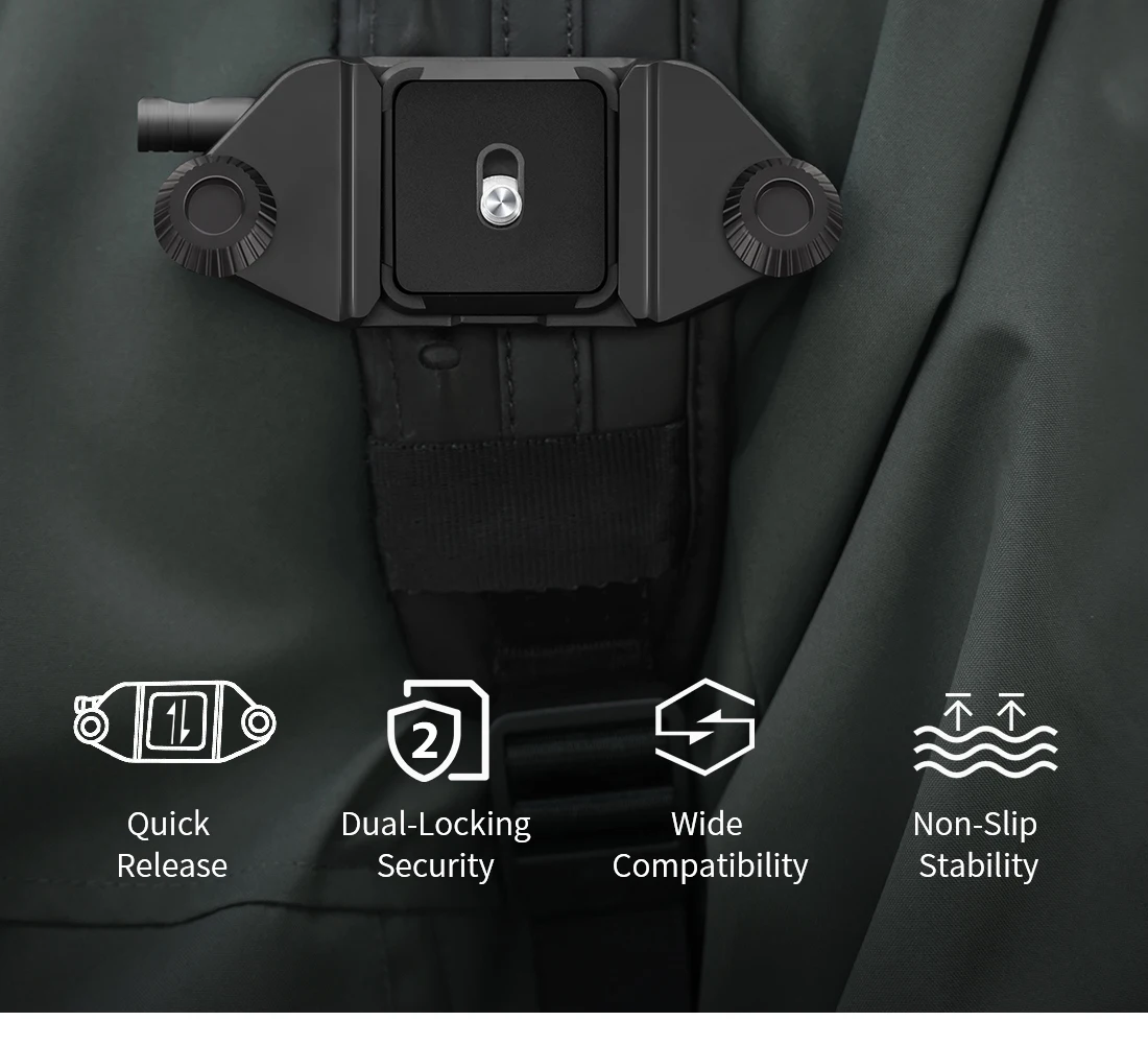 XILETU Cimapro Rucksack-Kamera-Clip, universelle Arca Swiss Schnellwechselplatte für DSLR, Sony, Nikon, Kamera, problemlos – Detail 2