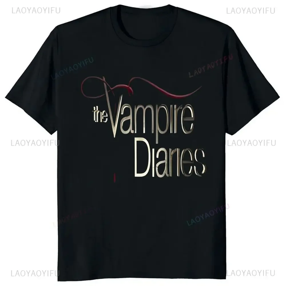 Fashion Loose TV Series Vampire Diaries T-shirt Summer Trend Harajuku Short Sleeved Co-ed Shirt Graphic Oversized T-shirt