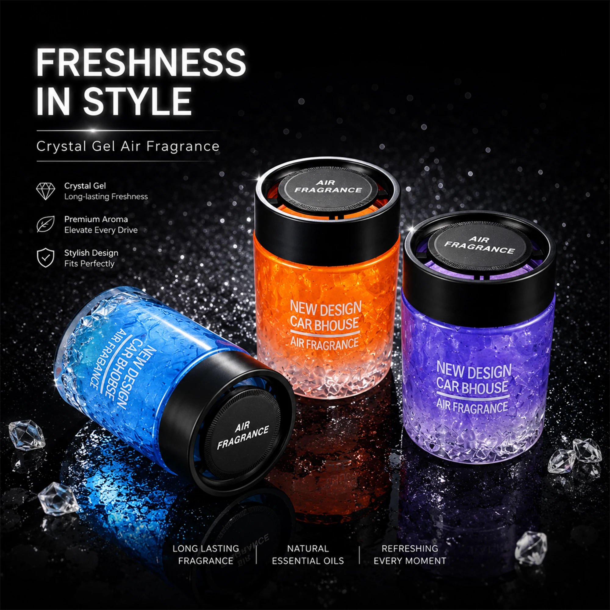 Car Air Freshener: Solid Fiber Cotton Diffuser — Portable & Refreshing. Long-lasting Tropical Fruit Scent.