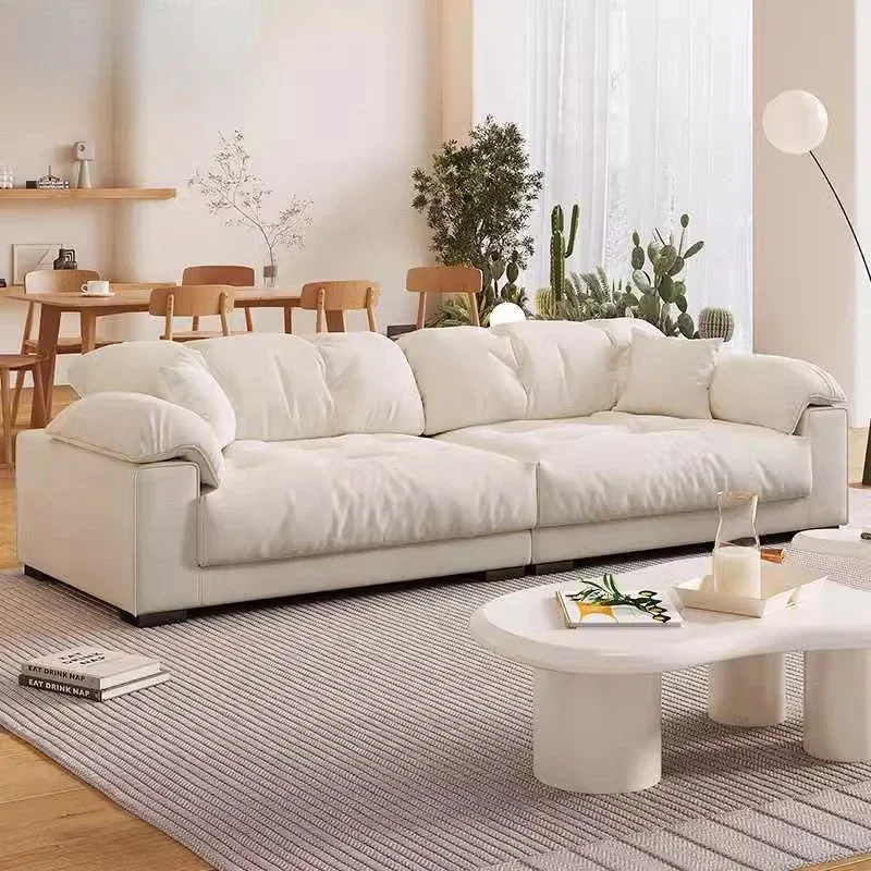 Nordic White Power Electric Simple Modern Fabric Art Retractable Living Room Sofa Chaise Lounge Home Furniture Sofa Cama FYRS