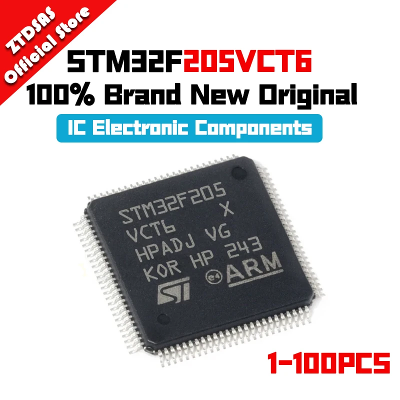 1-100Pcs STM32F205VCT6 STM32F205VC STM32F205 STM32F STM32 STM IC MCU LQFP-100