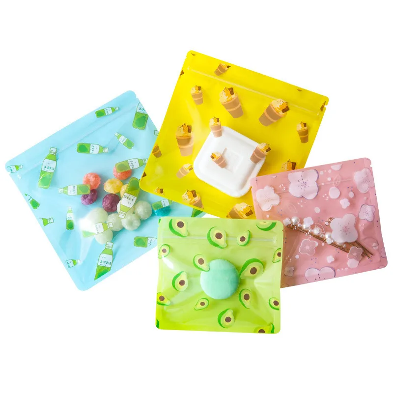 

100Pcs Thicken Cartoon Ziplock Sealed Bags Transparent Snacks Children Birthday Gift Packaging