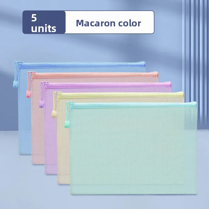 Przezroczysta torba na dokumenty z siatki z zamkiem błyskawicznym, format A4, wodoodporna, o dużej pojemności, idealna na egzaminy dla studentów.