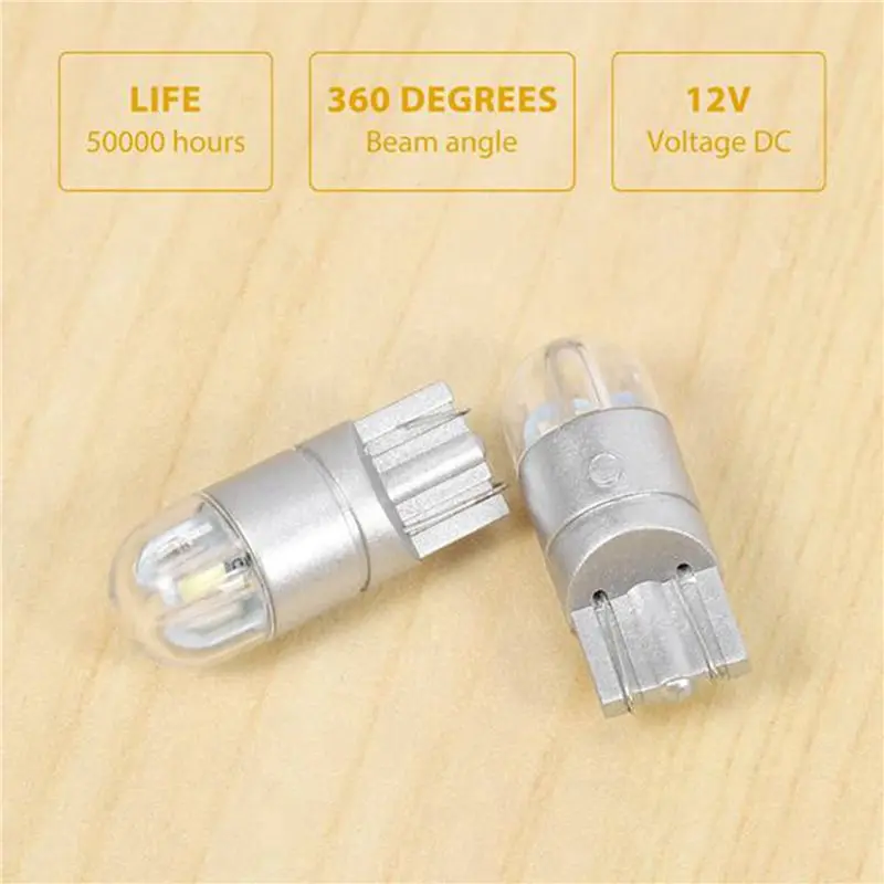 40Pcs 6000K Canbus T10 168 194 W5W Dome License Side Marker LED Light Bulb White