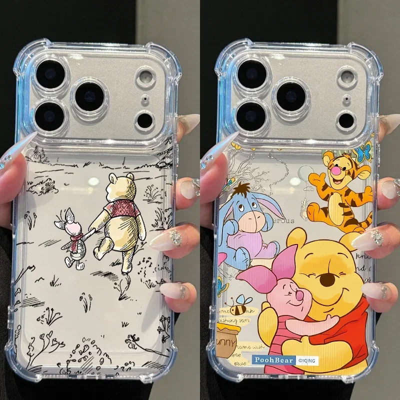 Cute Winnie Pooh Airbag Clear Phone Case For Samsung Galaxy A17 A07 A14 A15  A16 A54 A26 A06 A05 A05S A25 A24 S20 S21 Plus Ultra - AliExpress 202192403