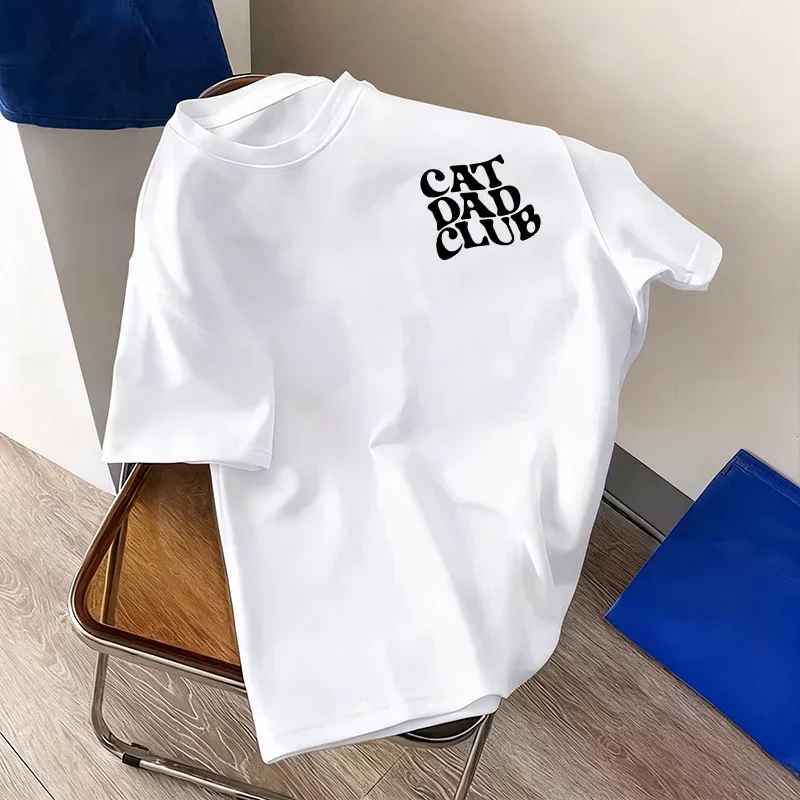 Cat Dad Club T-shirt for Man High Quality 100% Cotton Short Sleeve O-neck Top Urban Casual Cool Tees Spring Summer Men's Clothes