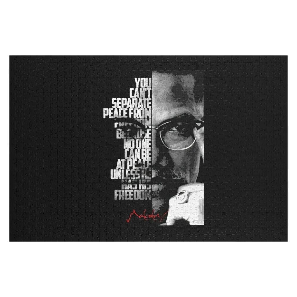 

Black and white Malcolm X quote poster Jigsaw Puzzle Jigsaw For Kids Scale Motors Puzzle