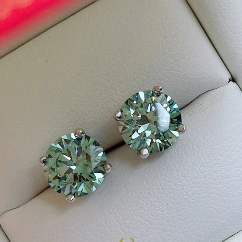 أقراط Paraiba الخضراء مكونة من 2 قيراط أقراط الماس المتلألئة مجوهرات فاخرة للنساء لحضور الأحداث والمواعدة