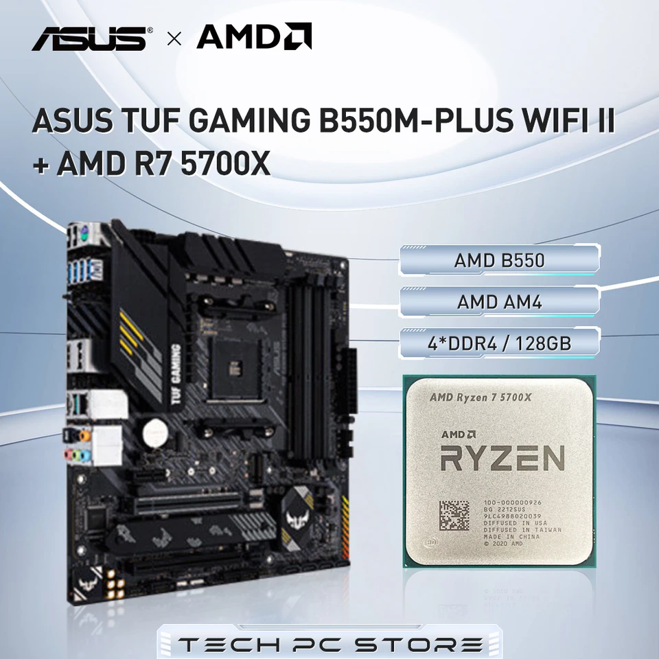 CPU Ryzen 7 5700X + B550-PLUS Ryzen 7 5700x CPU w/ASUS Prime B550 PLUS Motherboard Combo | eBay