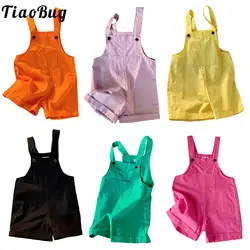 Toddler Boy Girls Summer Casual Sleeveless Overalls Shorts Pocket Suspender Romper Cotton Loose Jumpsuit Children Clothes Outfit