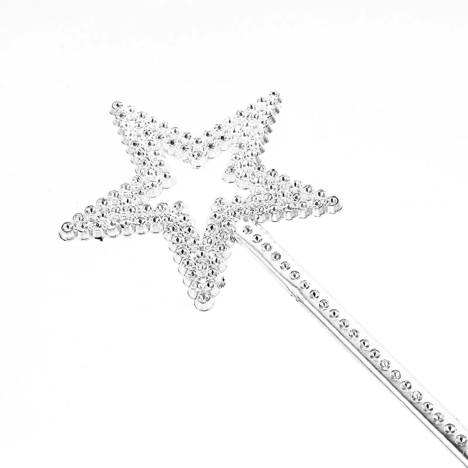 12Pcs Plastic Star Fairy Stick Silver 22Mm Angel Fairy Wands Birthday Party Halloween Cosplay Star Shaped Wands