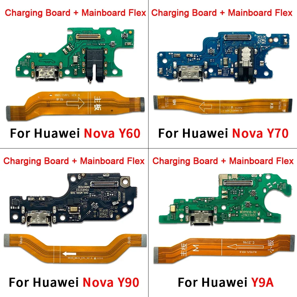 

Dock Connector Micro USB Charger Charging Port Flex Cable Microphone Board For Huawei Nova Y60 Y70 Y90 Y9A Charging Board Module